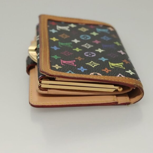 LOUIS VUITTON Multicolor Portefeuille Viennois Wallet Black M92988 Auth BA4300 - Picture 4 of 16